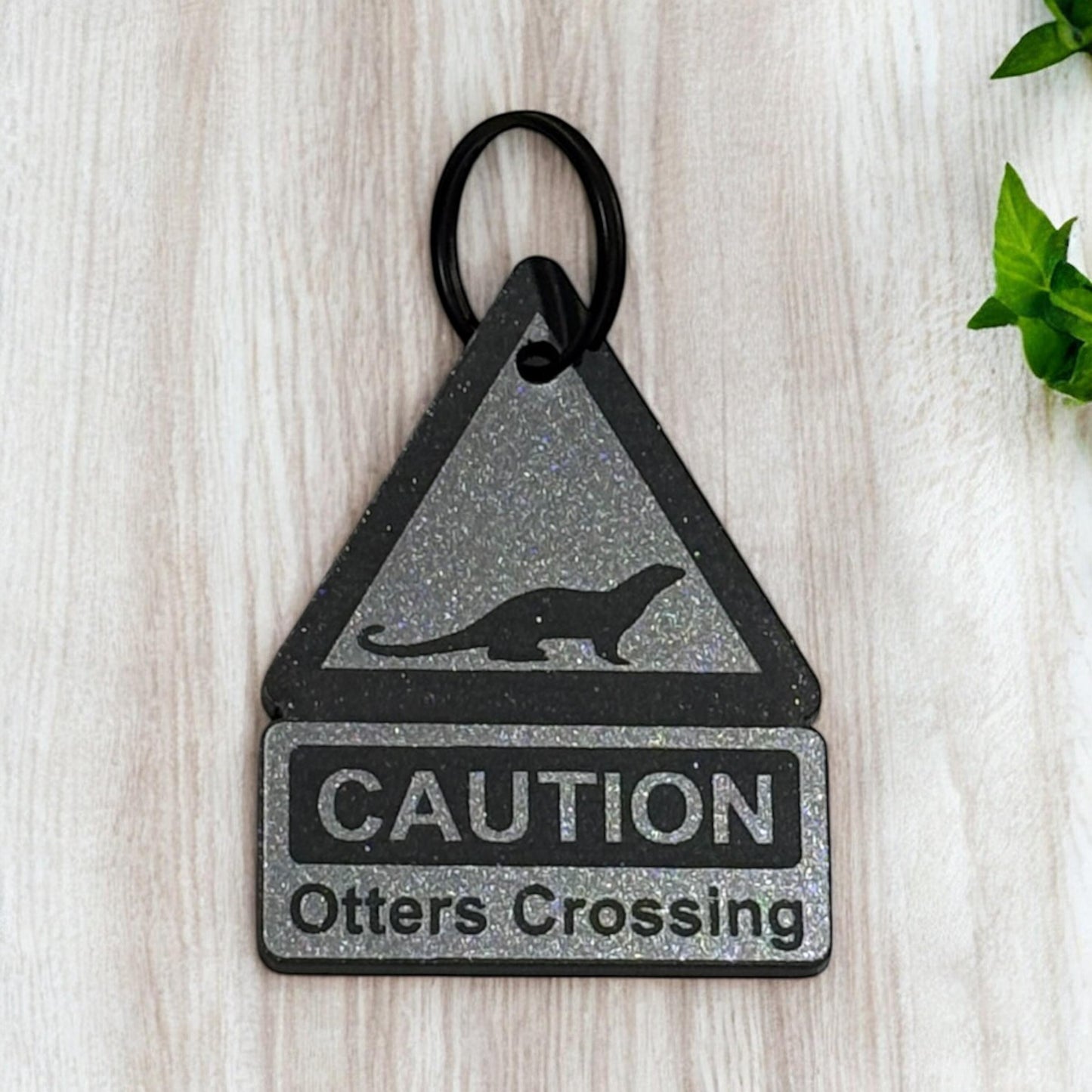 Otters Crossing keychain